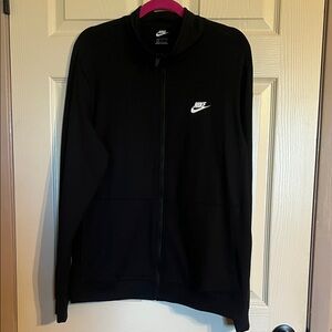 Nike Black Jacket with White Swoosh-L
